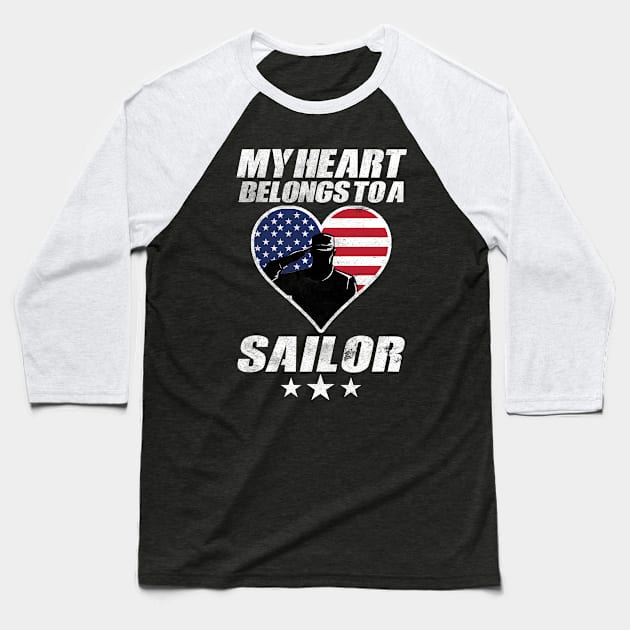 My Heart Belongs to a Sailor Baseball T-Shirt by veerkun